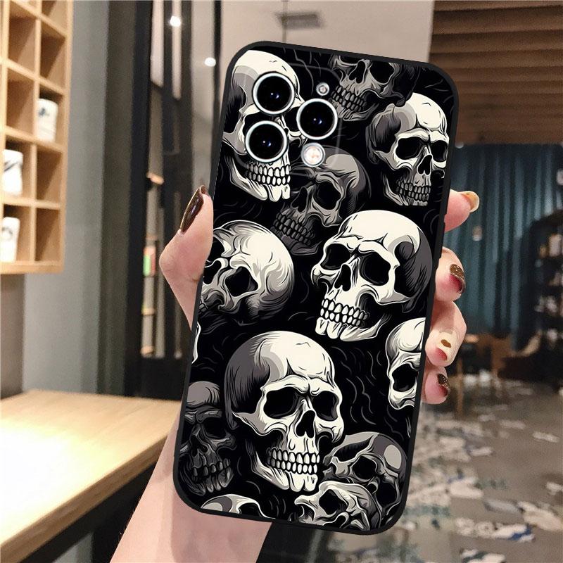Чехол для телефона с изображением черепа для iPhone 15 14 Pro Max 13 12 11 Pro Max XSMax XR 12 13 mini 14 Plus Shell