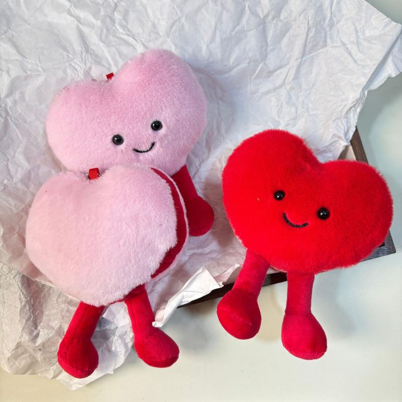 1 шт. Очаровательные улыбающиеся красные розовые куклы-сердечки Мягкая плюшевая игрушка-сердечко Подвеска Подарок на День святого Валентина для девушки Декор для дома