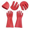 2 Pcs Electrical Insulated Gloves Red Rubber 12kv High Voltage Resistant Anti Cutting Piercing Elect