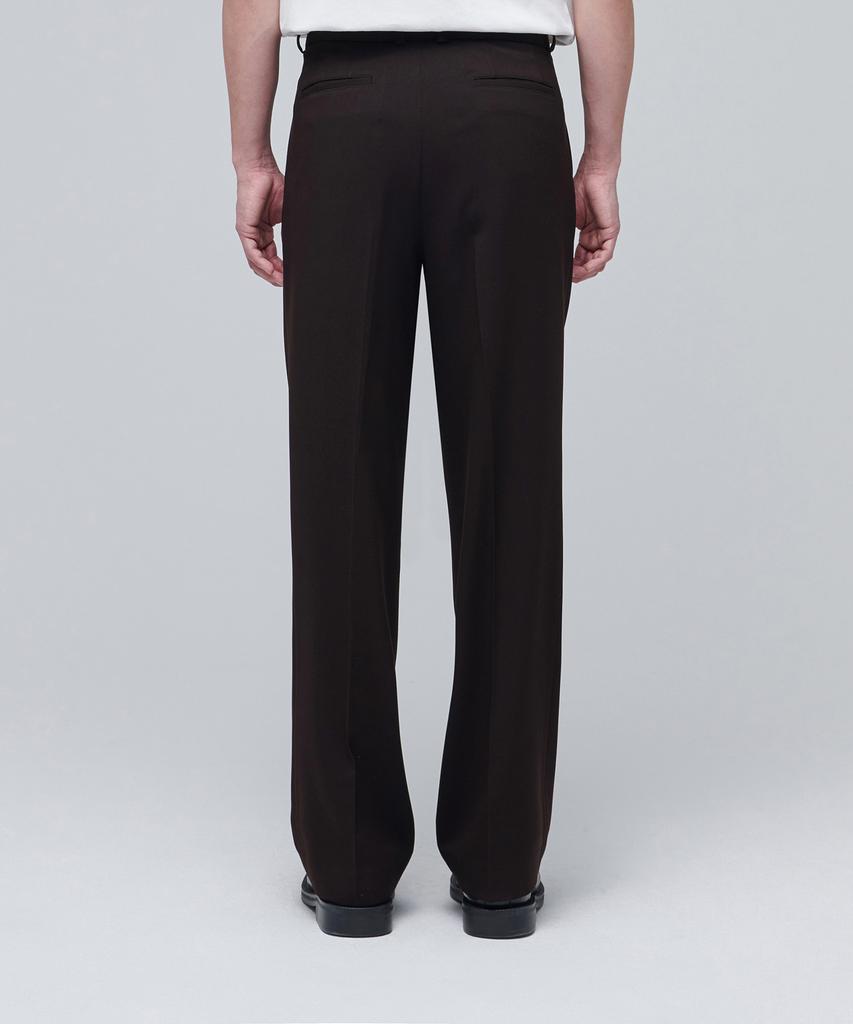 MUSINSA STANDARD Real Wide Belted Slacks [Dark Brown]