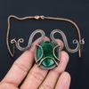 Lab-Created Emerald Gemstone Pure Copper Wire Wrapped Handmade Necklace Jewelry