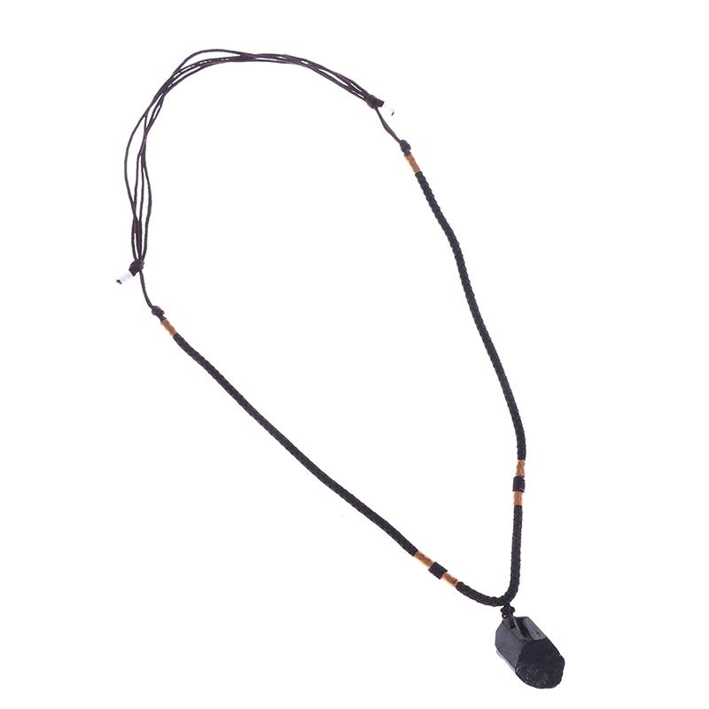 Ожерелье из натурального черного турмалина Подвеска из черного турмалина