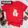 Women's Polyester 100% European-Style Cartoon Parrot Cat Print T-shirt Short Sleeve Harajuku Graphic Top Summer