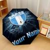 Автоматический 3-складной зонт Malmö FF, 8 ребер, ветрозащитный, складной, защита от солнца и дождя, для путешествий на открытом воздухе, для ежедневного использования