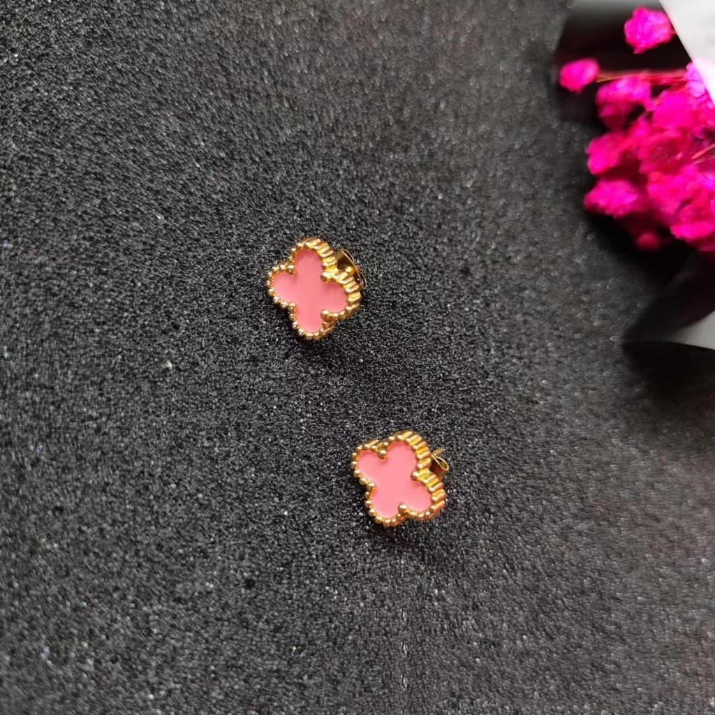 Модные женские серьги с четырехлистным клевером Серьги из титановой стали Серьги из нержавеющей стали Не теряют цвет Персонализированные серьги