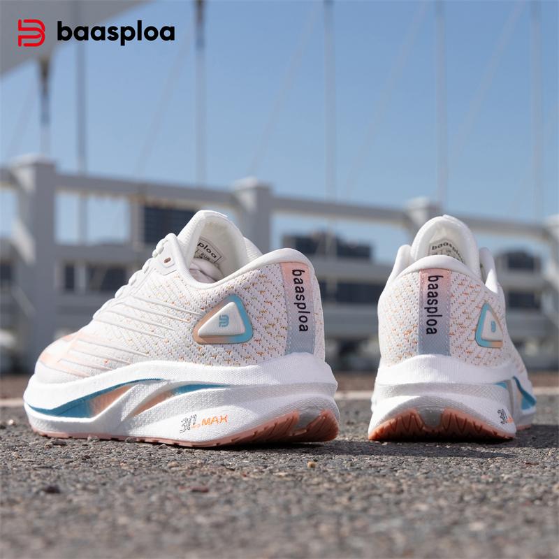 BAASPLOA Женские кроссовки для тренировок, легкие, амортизирующие, нескользящие, кроссовки с карбоновой пластиной, дышащие, нескользящие, удобные, женские кроссовки для бега на открытом воздухе