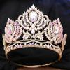 Luxury Baroque Crystal AB Tiaras Crowns Vintage Rhinestone Prom Diadem Women Pageant Wedding Hair Accessories Jewelry Ornaments