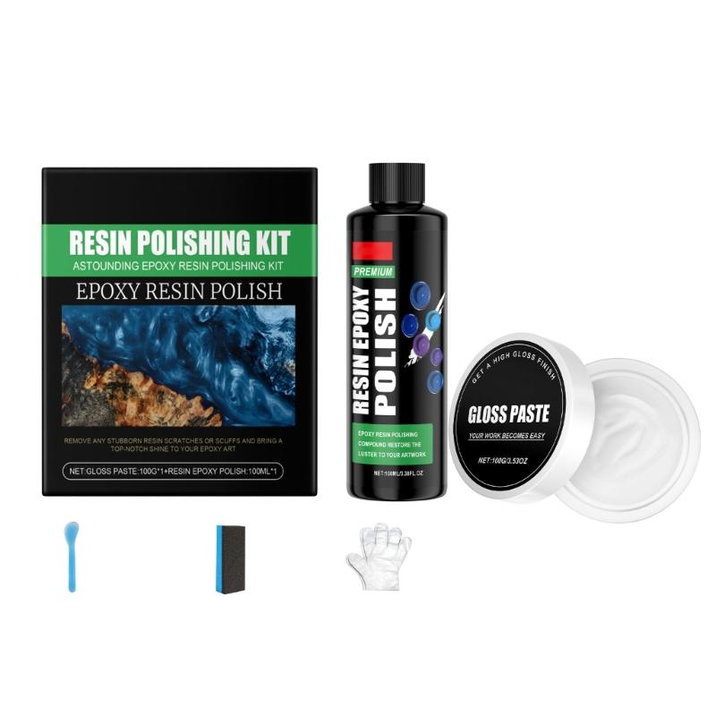 Professional Resin Polishing Set Polish Compound Sandings Sponges Scrapers For DIY Craft Projects And Surfaces Refinishing