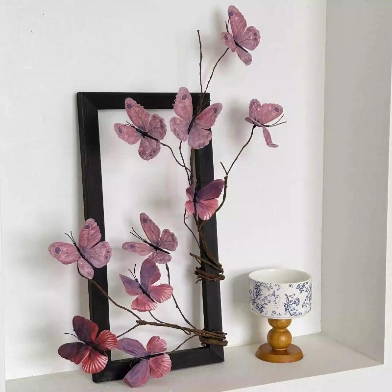 Dead Branch Butterfly Artificial Flower Simulation Ornament for Wedding Home Landscape Soft Furnishing Photography Scene Decoration Supplies