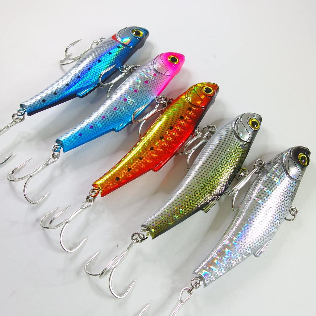 Momo Lure Seabass Lure Vibration Knife Edge Vibe 70ES 55ES High Performance Small Blue Fish Sakura Trout Standard Lure Assortment (70mm - 02)