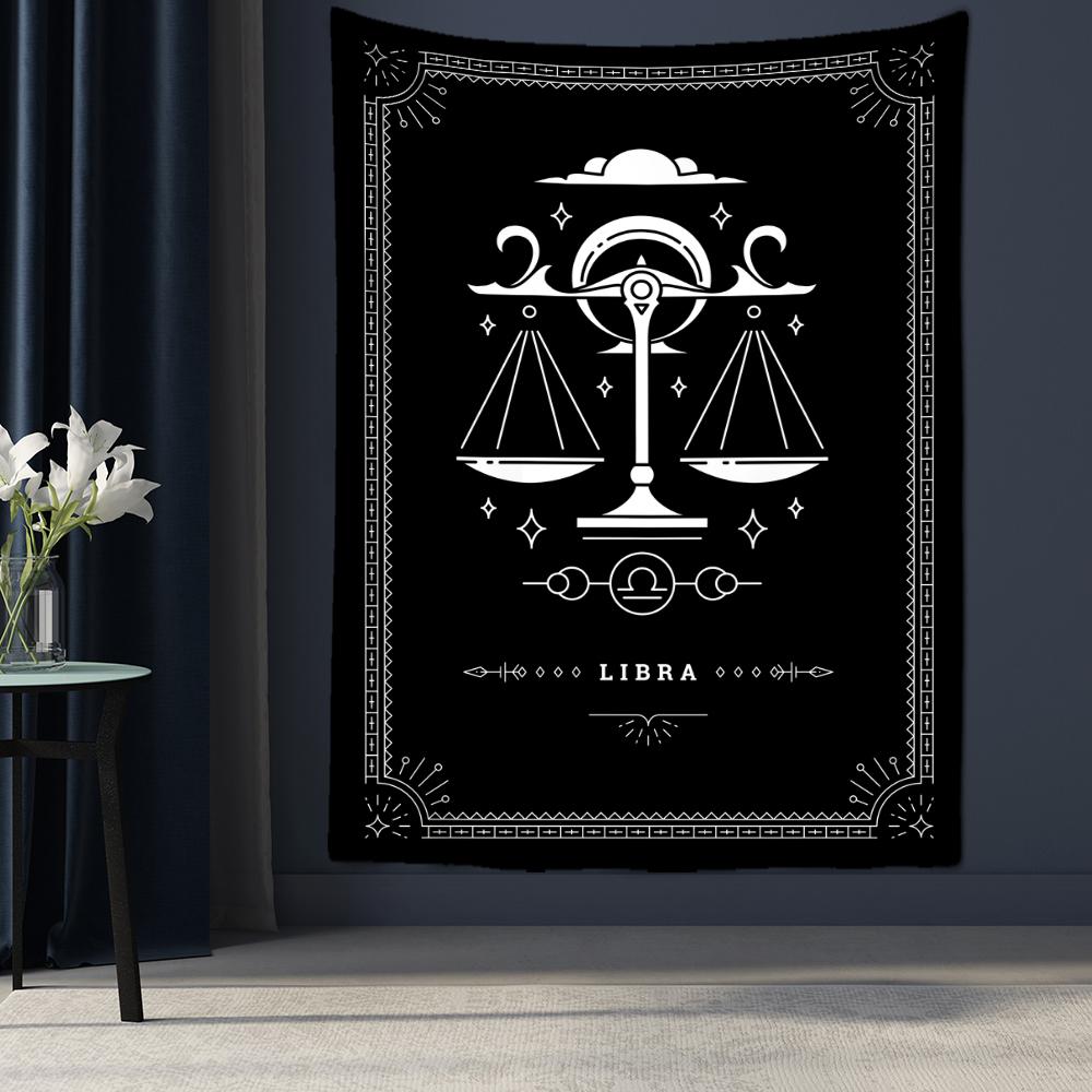 Черно-белый гобелен созвездия Таро, настенный Гобелен, научная фантастика, психоделическая магия, богемный хиппи, домашний декор