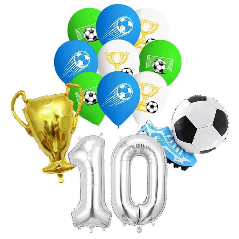 Blue Soccer Decoration Birthday Ballons Plates Cups Napkins Tablecloth Soccer Football Birthday Sticker Gift Bag Party Supplies