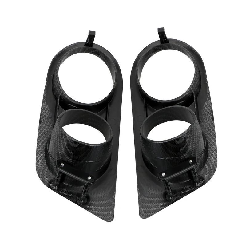 2X Front Bumper Fog Light Cover For BMW E46 M3 2001 2002 2003 2004 2005 2006 Car Dual Hole Surround Air Duct Grille Racing style