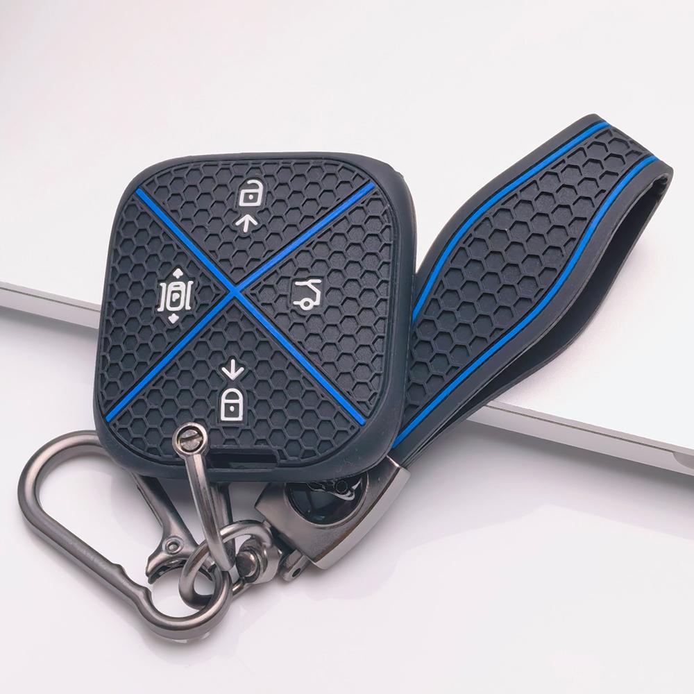 Anti Slip Car Key Protector for Zeekr Zeekr 001 Zeekr 009 Zeekr X Zeekr 007 with Keychain Honeycomb Texture Wear Resistant Car Remote Key Sleeve