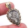 Natural Black Rutile 925 Solid Sterling Silver TwoTone Gift Pendant 1.50" r2P02