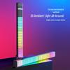 3D RGB Sound-Activated Rhythm Light: Double-Sided, Bluetooth-Controlled Strip for Desktop, Car, or Room Atmosphere.