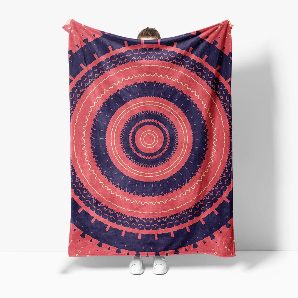 Boho Mandala Pattern Blanket Geometric Tribal Kilim Wool Throw Sofa Bed Cover for Living Room Bedroom Decor