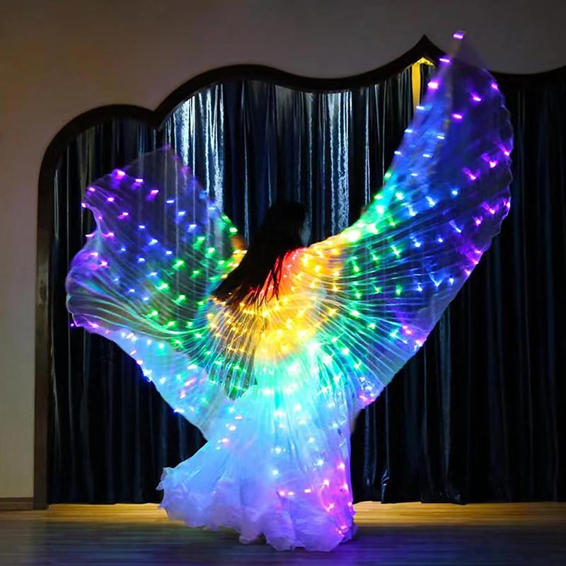 LED Luminous Belly Dance Wings Cloak Stage Performance Supplies Glowing Butterfly Fairy Wing Props