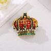 Medieval Jewelry Vintage Crown Brooch, Diamond-Encrusted Retro Literary Pearl Crown Brooch