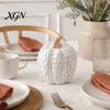 Matte White Harvest Gifts Ceramic Pumpkin Fall Table Centerpiece, Realistic Fake Figurine Nordic Style Home Accessories for Autumn Halloween