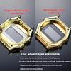Metal Watch Case Mod Kit for Casio A168 A168W A168WGG-1B A164WA-1 Stainless Steel Case and Strap Metal Watch Shell Bezel