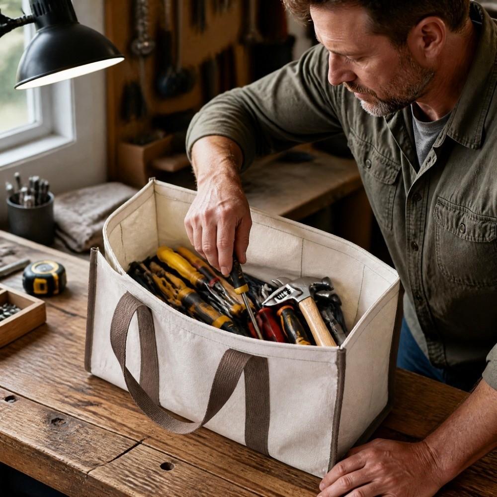 Large Capacity Tool Storage Bag Heavy Duty Hardware Parts Organizer Canvas Tool Bag  For Carpenter
