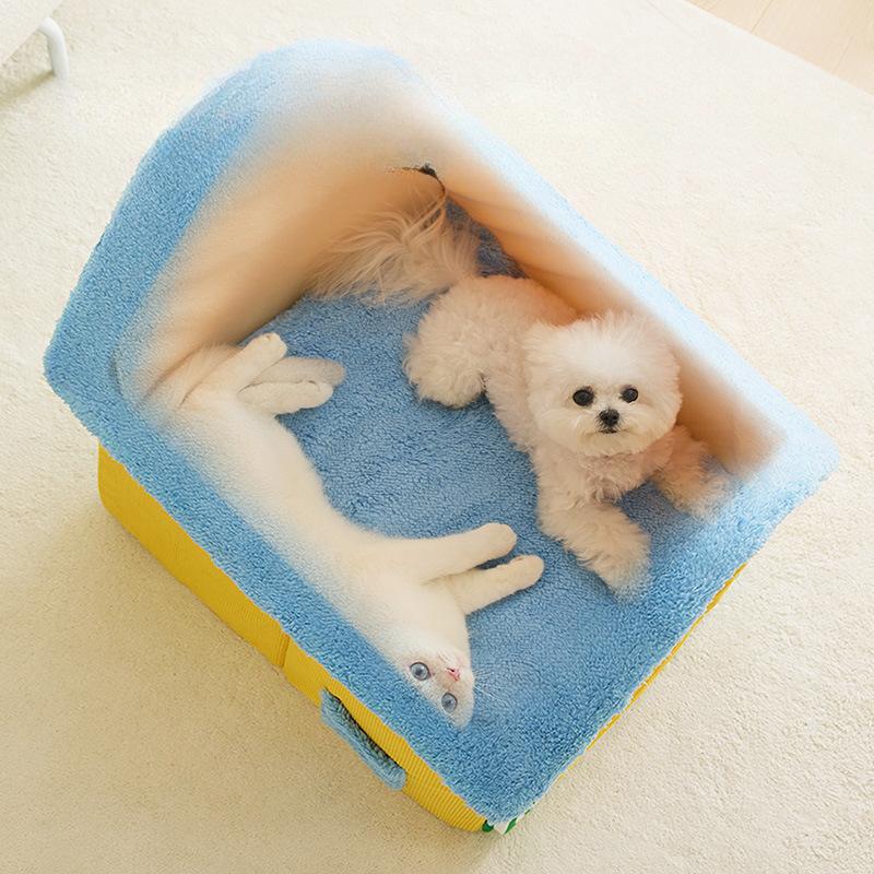 Гнездо для кошки зимой, теплое, закрытое, съемное и моющееся, чувство безопасности, роскошная вилла, домик для питомца, собачья будка, универсальная, на все времена года