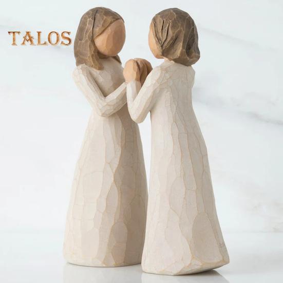 Resin Sister Figurine Tabletop Sisterhood Friendship Ornament Living Room Bedroom Decor Girls Sisterly Love Sculpture for Sister Friends Gift