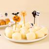 6/10pcs Halloween Plastic Fruit Fork Kids Snack Dessert Decoration Forks Toothpick Lunch Salad Decoration Accessories Cake Picks