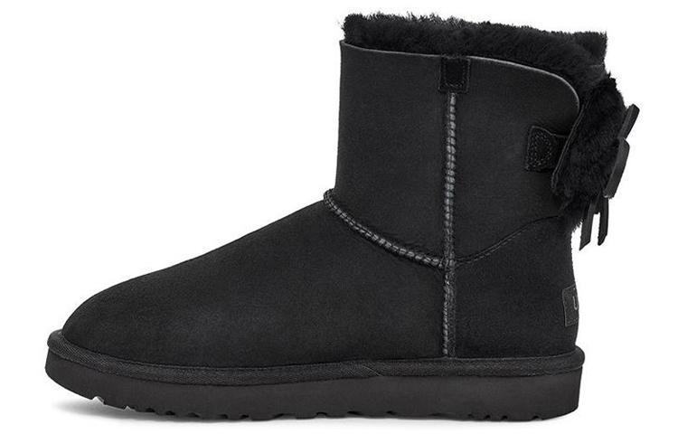 Женские Сапоги UGG Classic Dudble Bow Mini Снежные Сапоги Черные Женские