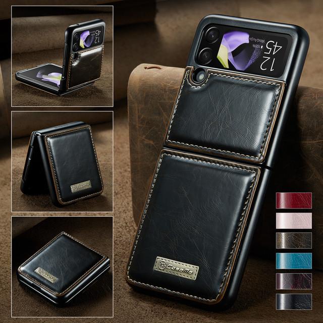Матовый кожаный складной чехол-сумка для мобильного телефона для Samsung Galaxy Z Flip4 Flip3 Flip 4 5g Zflip4 Flip 3, чехлы без отпечатков пальцев