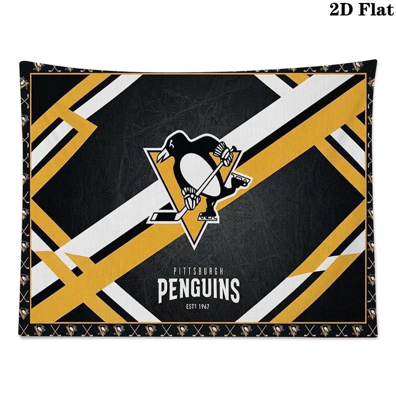 Pittsburgh Penguins Wall Tapestry Aesthetic Wall Hanging Printed Fabric Blanket Decorative Tapestries for Bedroom Living Room Home Decor