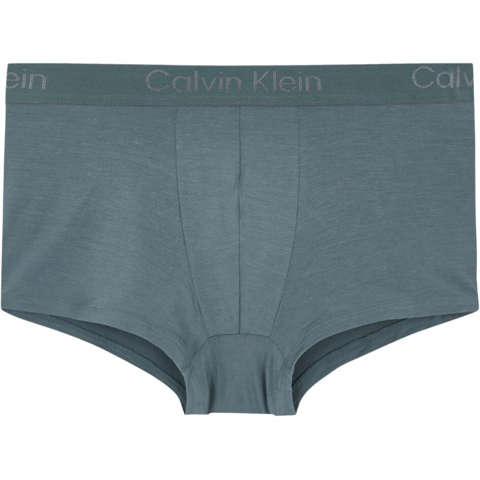 Calvin Klein Удобные трикотажные трусы-боксеры с заниженной талией и буквенным жаккардом, мужское нижнее белье зеленого цвета NB3979-POF