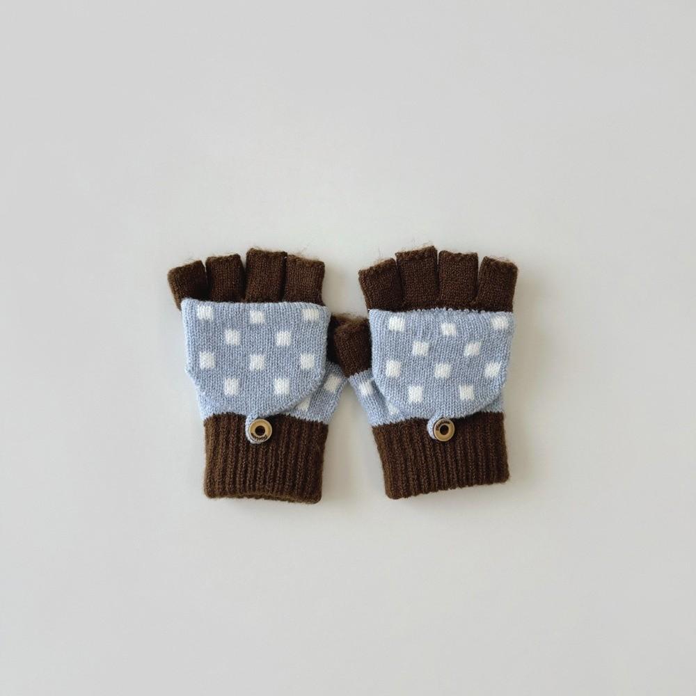 3-8Y Baby Gloves Cold Resistant Half Finger Gloves New Children's Winter Gloves Boys Girls