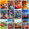 DIY Diamond Painting Cars Full Square Round Drill Lightning Mcqueen Cross Stitch Embroidery Cartoon Mosaic Wall Ar