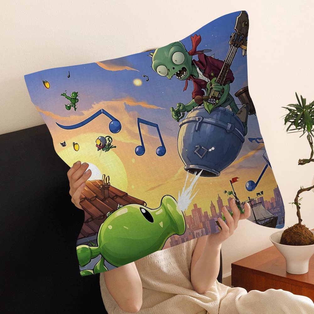 Игровой Чехол на Подушку 45*45см Plants Vs Z-Zombies Наволочка Декор Подушки Домашняя Наволочка для Подушки на Диван