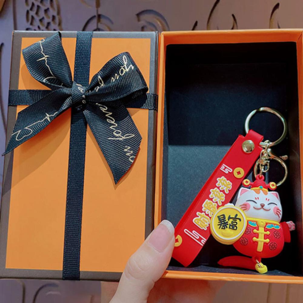 Брелок для ключей Big Belly Maneki Neko, милые брелки с котом удачи.  Забавные подарки