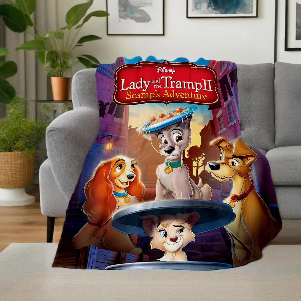 1 шт., Плед Леди и Бродяга от Disney Мягкое Теплое Постельное Белье Покрывало для Декора Комнаты, Гостиной, Путешествий, Кемпинга, Автомобильные Пледы