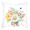 Fashionable Spring Flower Spring Elements Pillow Cover Linen Flower Cushion Pillow Cover