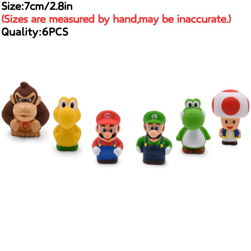 3-48 шт./комплект Фигурки Игрушки Марио Брос Принцесса Пич Боузер Гумба Милые Аниме Донки Конг Йоши Бу Бу Бу Туад Модель Кукла Подарки на День Рождения
