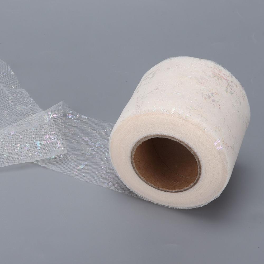 1pcs Lightweight Glitter Tulle Fabric Abrasion Resistant Mesh Ribbon Tulle Rolls Wedding Decor