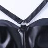 New Gothic Leather Cat Outfit Sexy Short Skirt Leather Skirt Girl Tube Top Strap Tight Dress Suit Club Party Costume