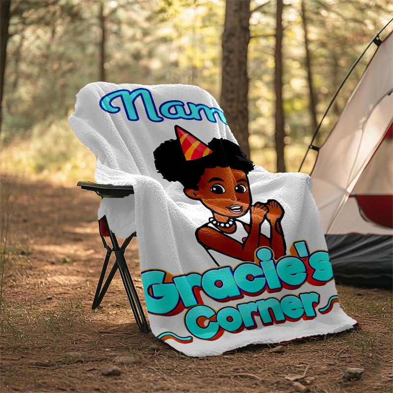 Personalized Custom Name Blanket - Gracies Corner Print Design,Blanket for Sofa,Bed,Travel,Camping - Soft and Warm, Great Gift