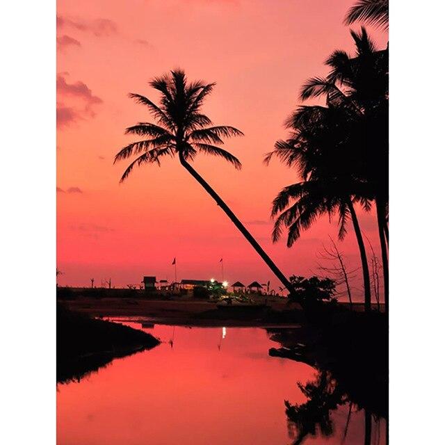 5D DIY алмазная живопись закат пейзаж дерево полный квадратный/круглый дрель пейзаж Алмазная вышивка крестиком домашний декор подарок