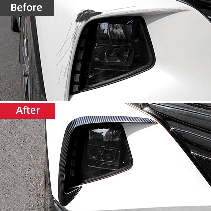 Для Hyundai Tucson NX4 2022 2023 ABS углеродное волокно автомобиля передняя противотуманная фара бровей ветер нож крышка отделка наклейки