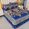 Cross-border Summer Ice Silk Mat Three-piece Bed Skirt Air Conditioner Mat Mattress Machine Washable Folding Printing Mat