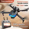 Новый профессиональный дрон S185 GPS Return 5G True 2.7K HD с двумя камерами, пультом дистанционного управления, сенсорным экраном, 3-осевым PTZ-управлением и функцией обхода препятствий