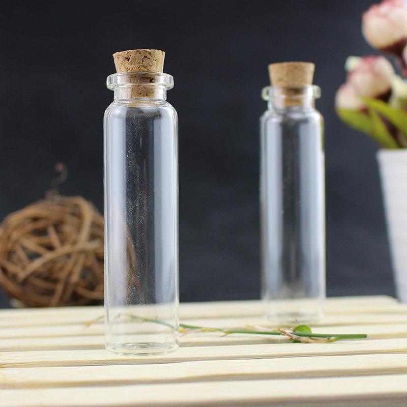 Furniture Decoration Subpackage Storage Flask Mini Small Capacity Transparent Glass Bottle Multi Purpose Cork Lid Glass Vial