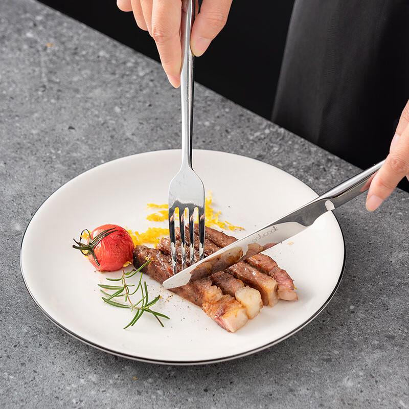 Onlycook Stainless Steel Steak Cutlery & Plate Set