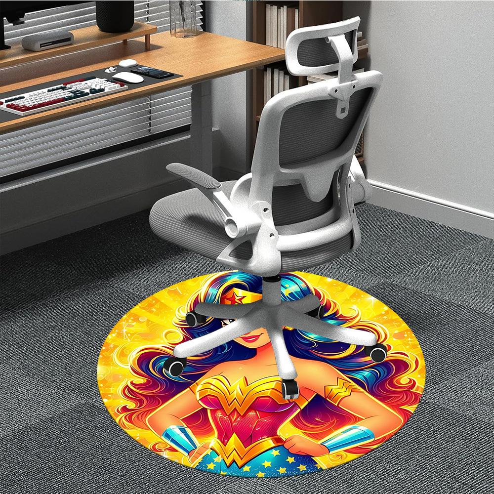 1pc Wonder Woman, Superhero Chair Carpet for Office Non-Slip, Indoor Non-Slip Washable Carpet, Non-Shedding Mat For Officeyy251030098